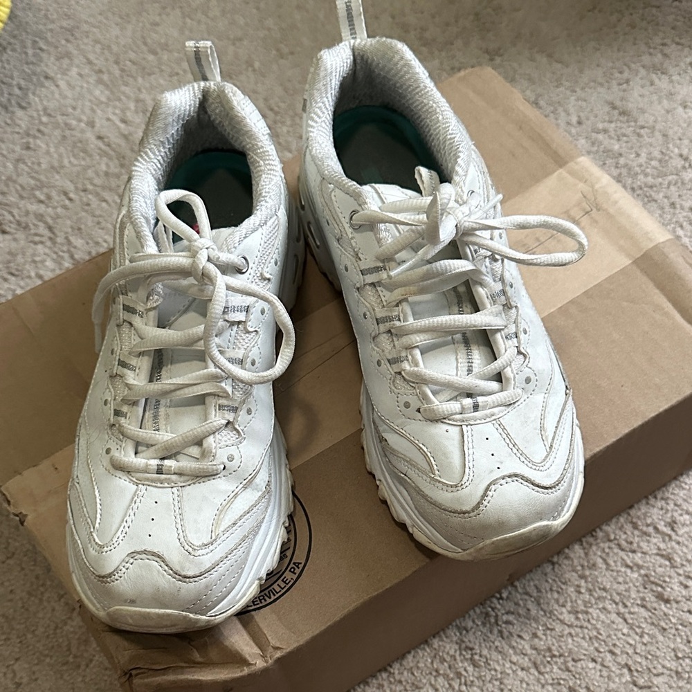 Skechers White Athletic Shoes